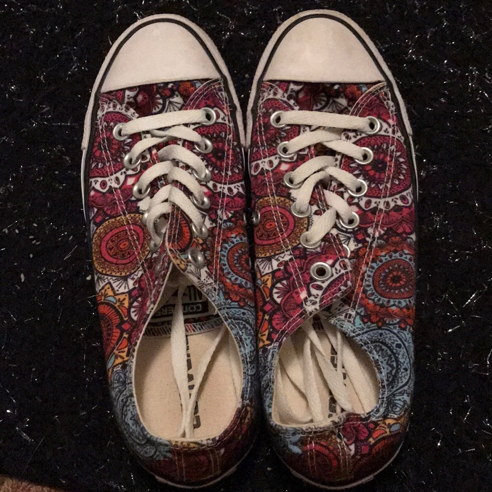 Multi color Aztec print converse all star shoes